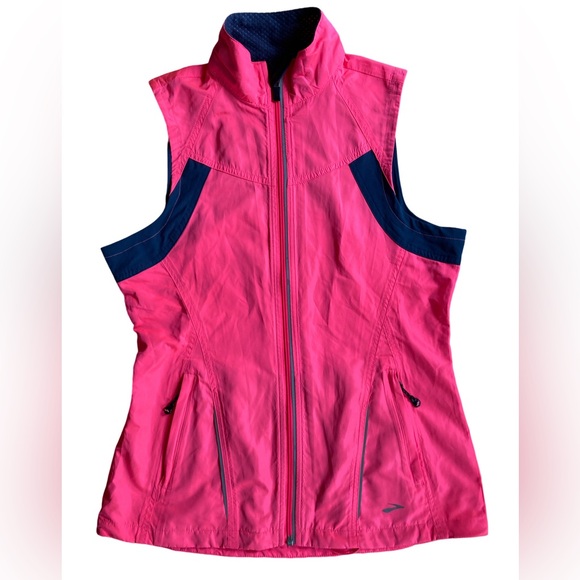 Brooks Women's Nightlife Essential Run Vest Bright Pink/ Anthracite Small EUC - Picture 1 of 14